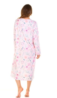 La Marquise Watercolors Cotton Rich Long Sleeve Nightdress